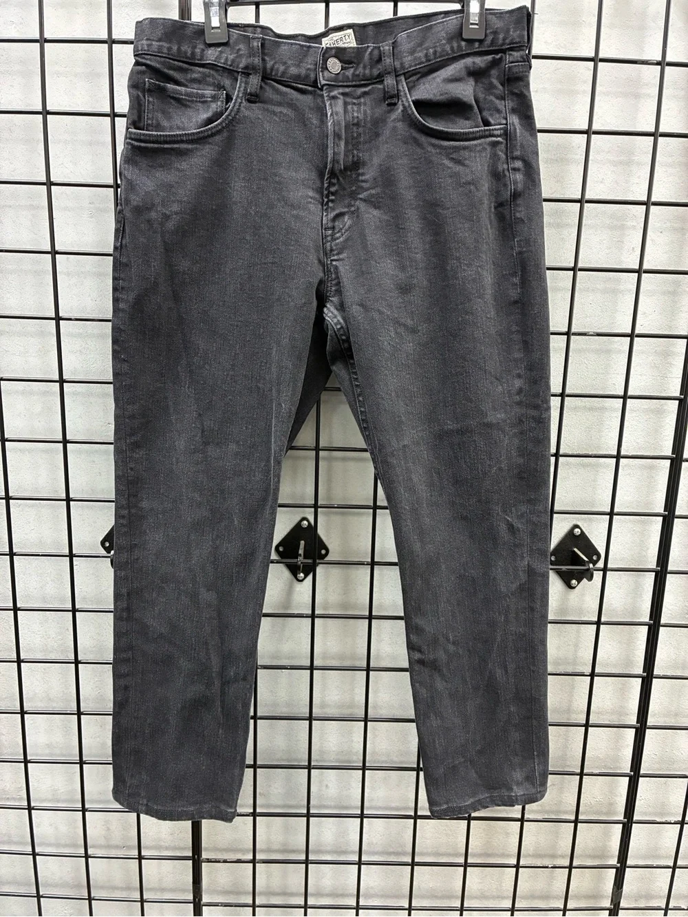 Faherty Coal Creek Wash Slim Straight Denim Jean Organic Cotton 33 x 28* Stretch